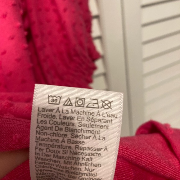 J. Crew Hot Pink Clip Dot Blouse Size Extra Large - Picture 9 of 10